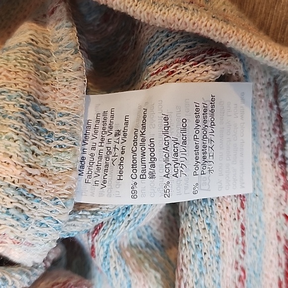 New MADEWELL Women's XXL Striped Textured Short Puff Sleeve Knit Sweater Top NWT - Picture 4 of 7